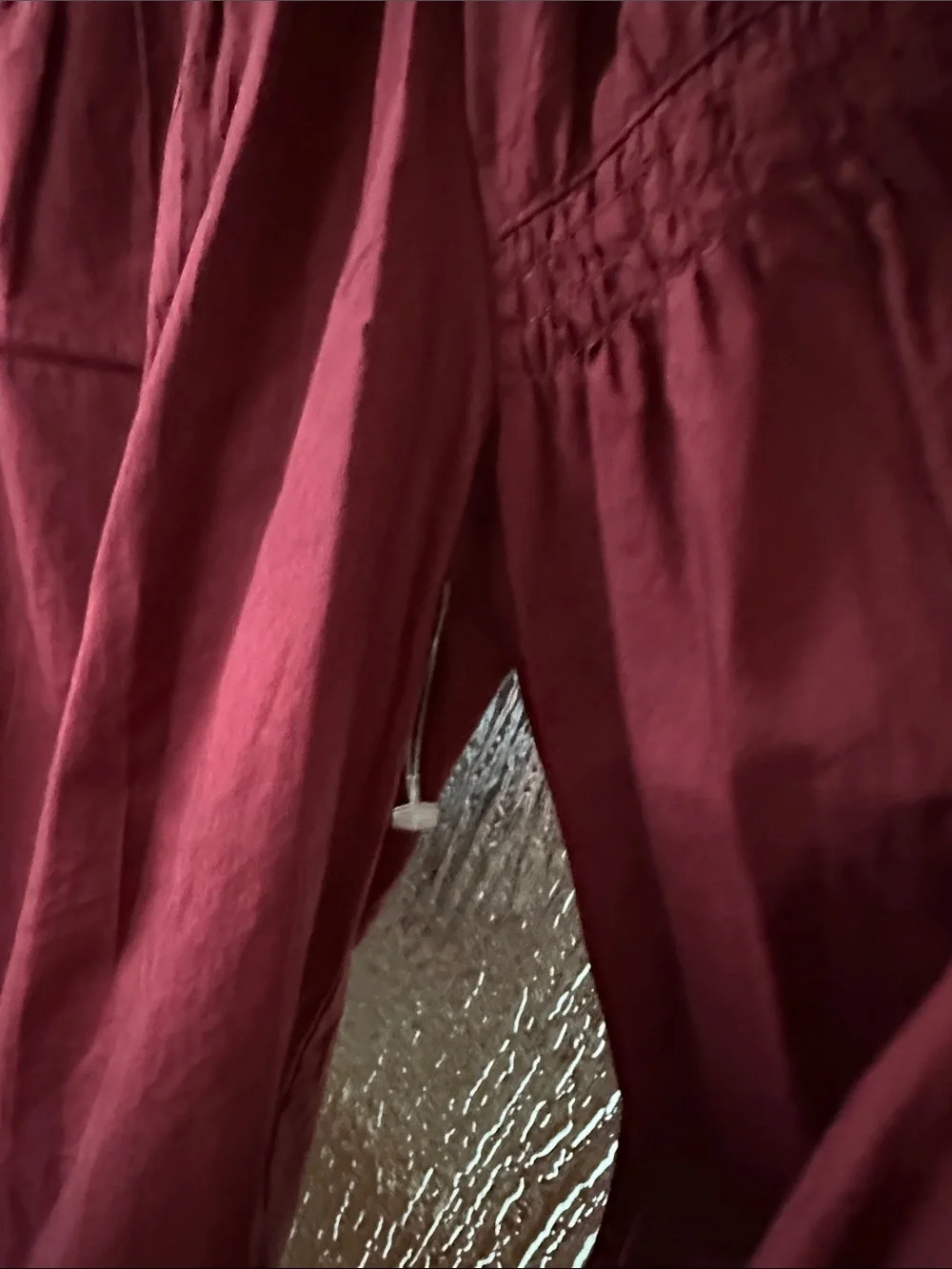 Ulla Johnson Ora blouse Women's Burgundy V-Neck Peasant Blouse Sz 10